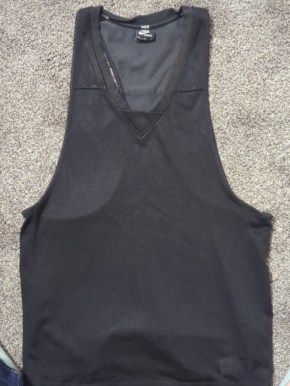 Nike Black V-Neck Athletic Tank Top